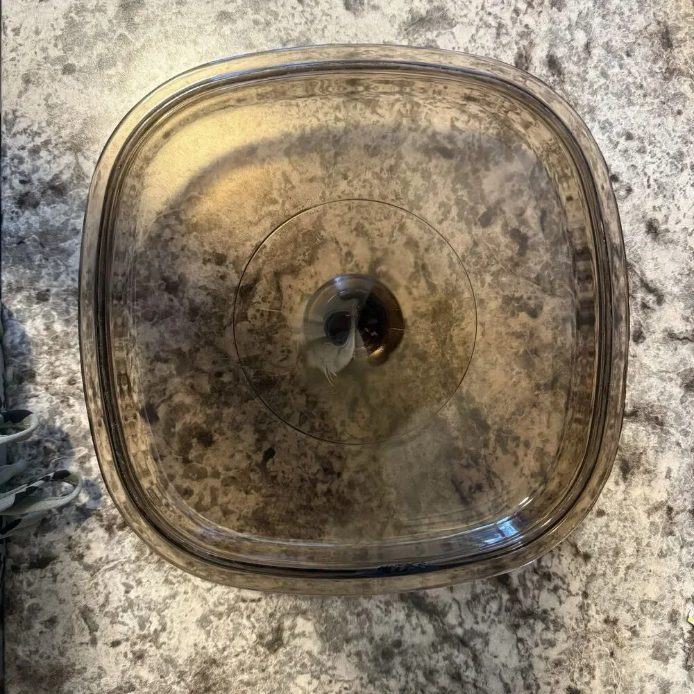 PYREX A-9-C Amber 8.5” Square Glass Replacement Lid Only 0082